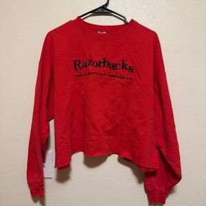 Vintage Champion Women's Red Razorbacks Sweatshirt